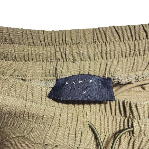 RICHIE LE Heavy Cotton Canvas Cargo Pants in Olive Green Size M - Picture 7 of 8